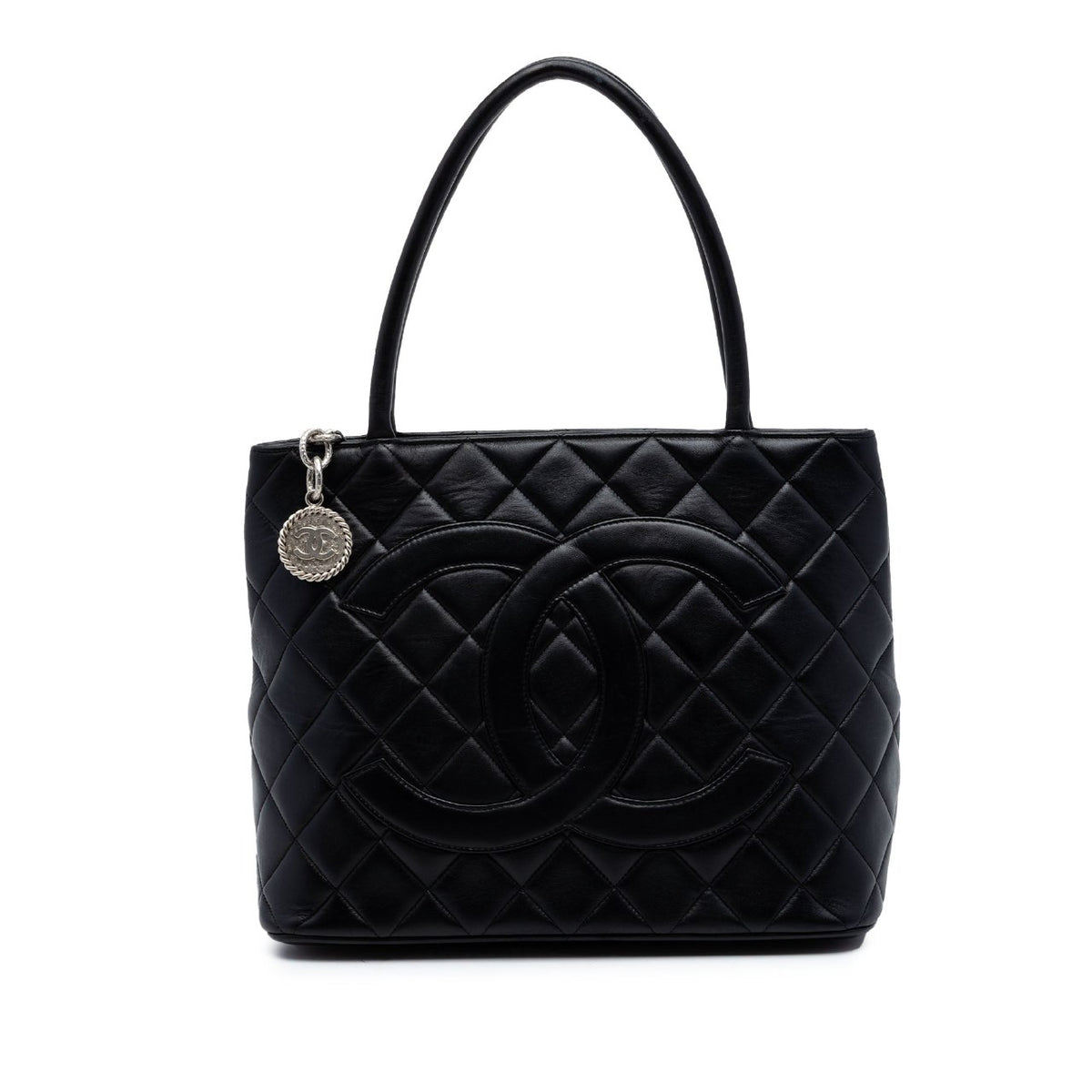 Chanel Medallion Tote Quilted Lambskin Black