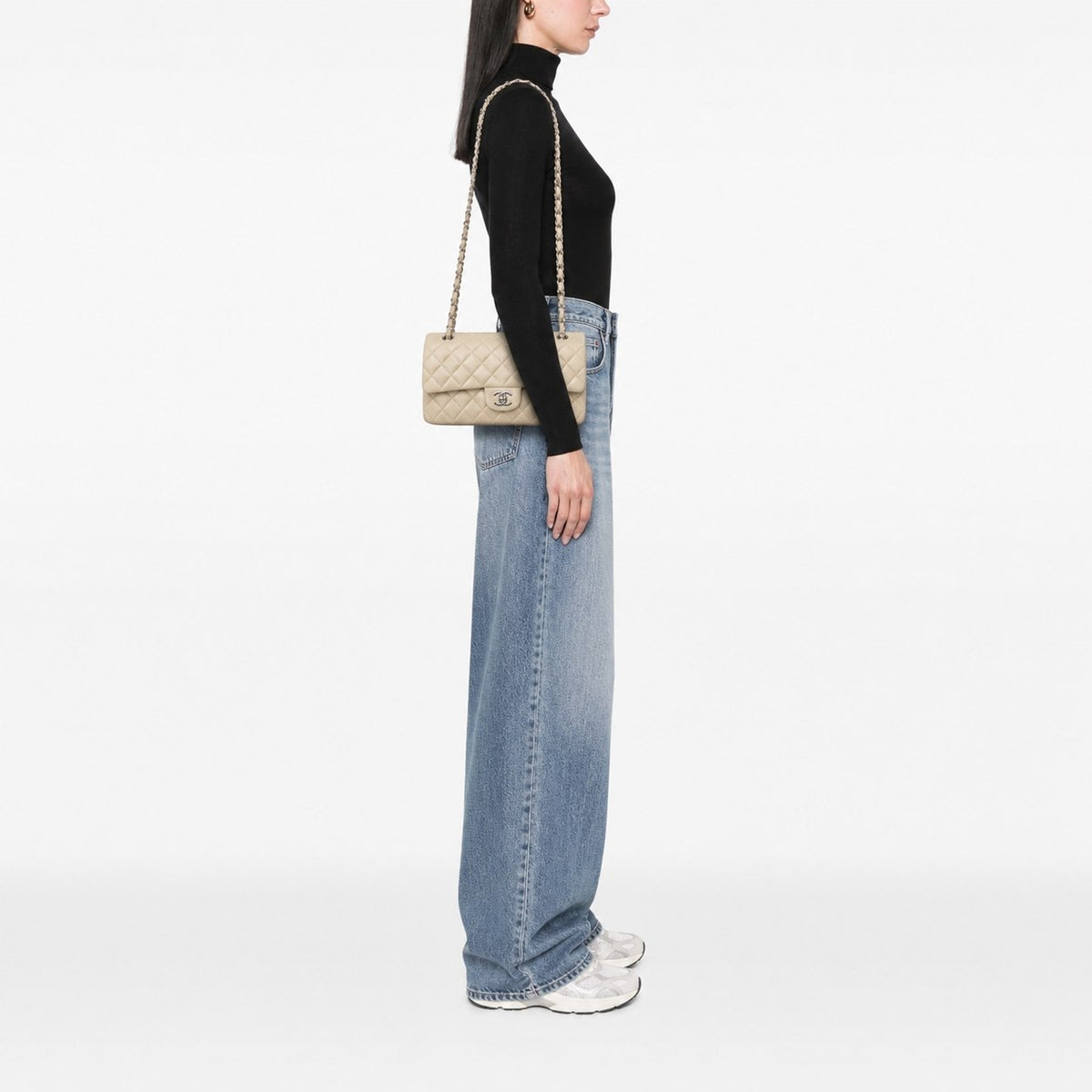 Chanel 11.12 Classic Medium Double Flap White Lambskin