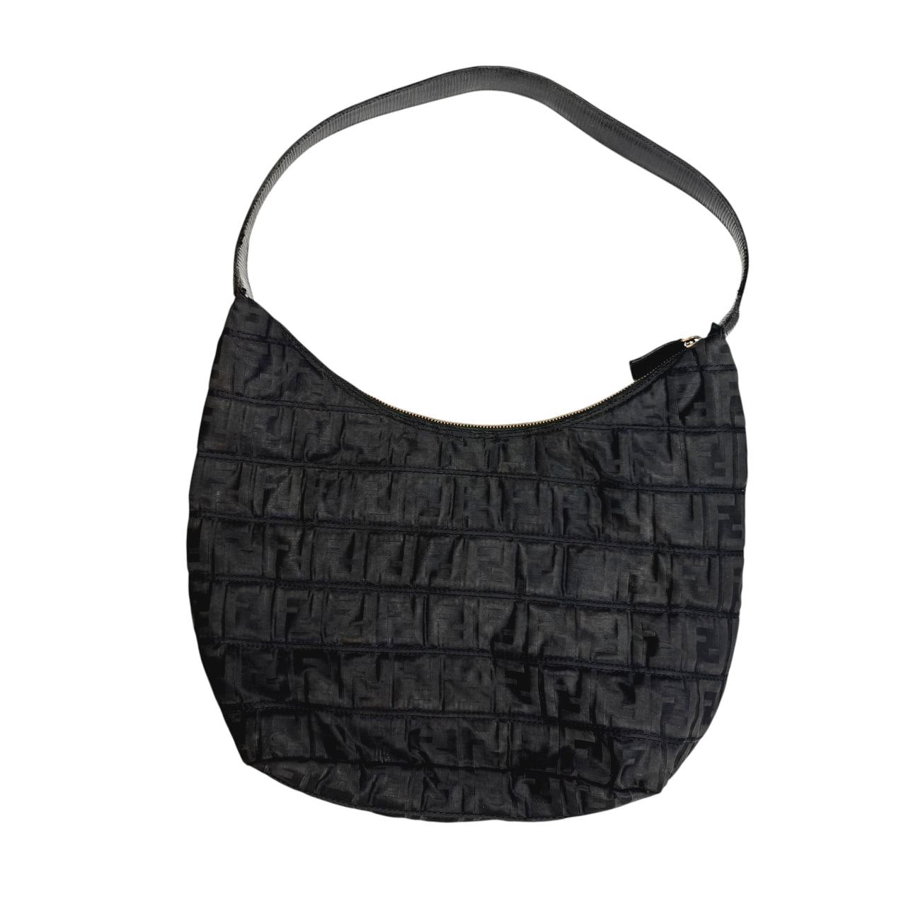 Fendi Hobo Black Nylon Zucca