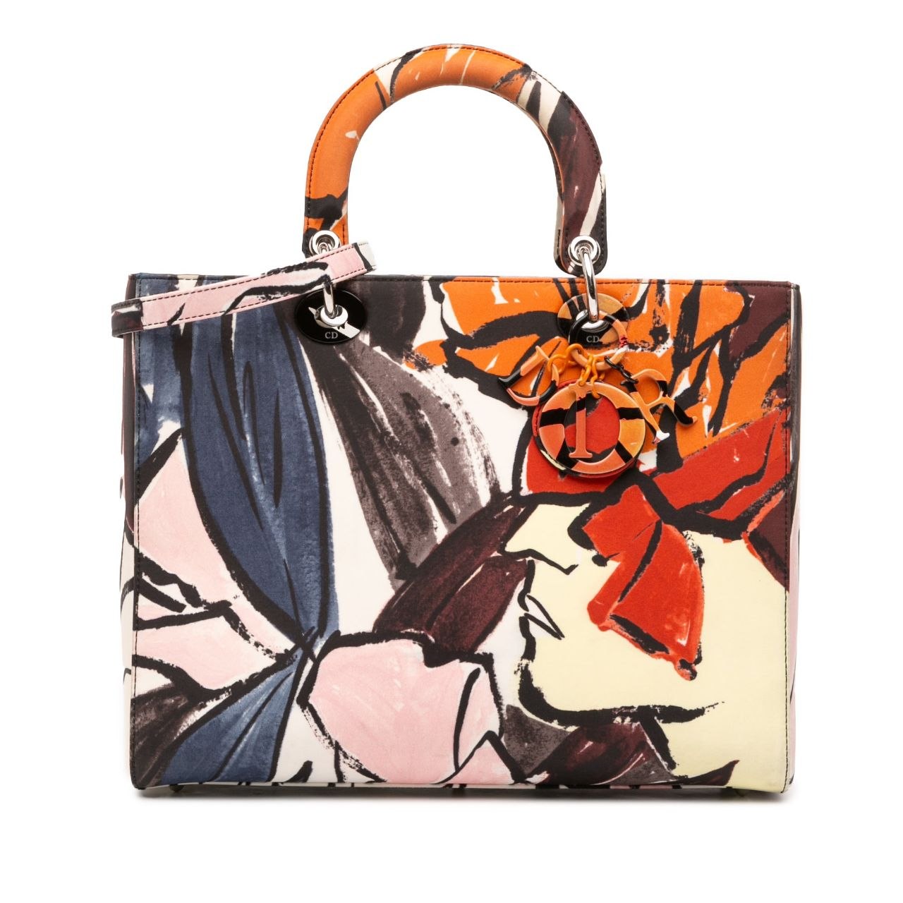 Large Lady Dior Floral Graffiti