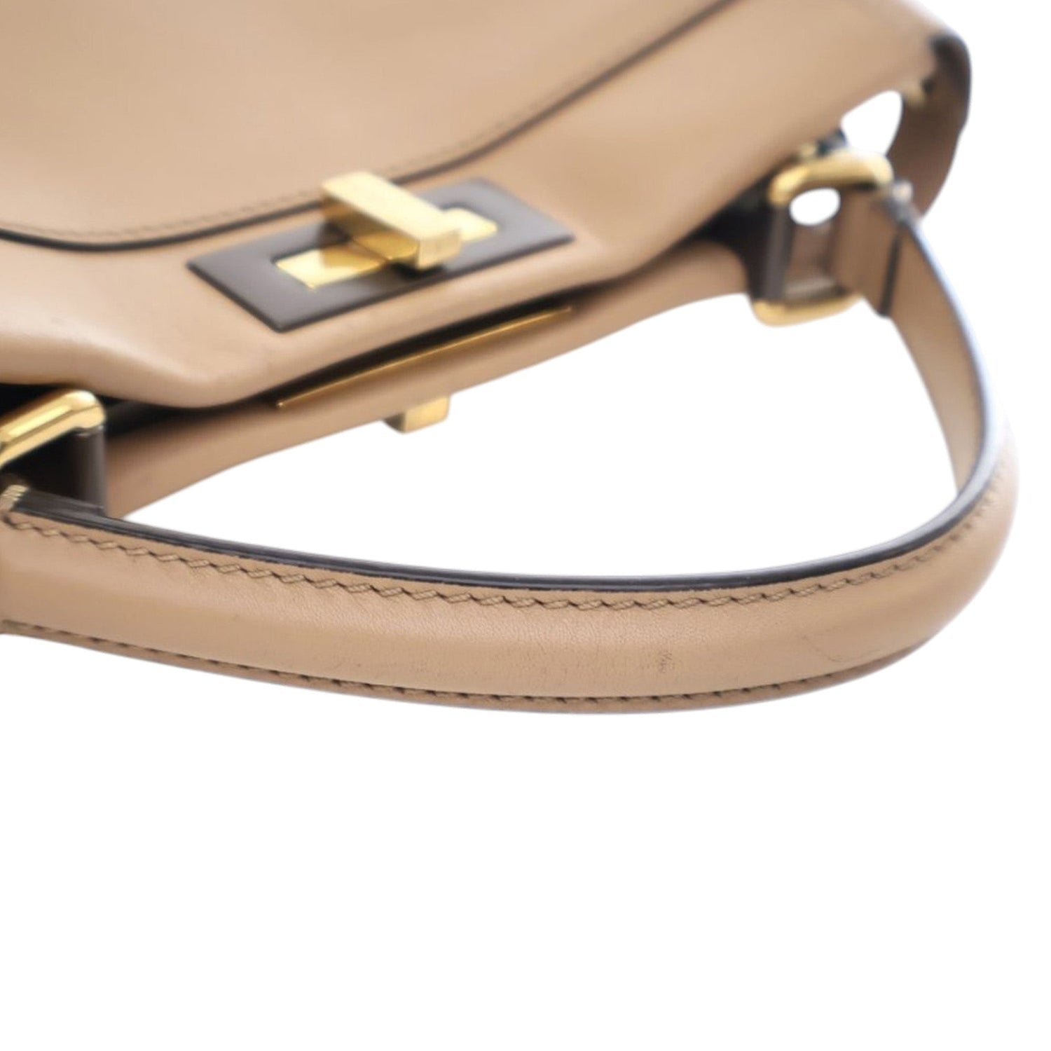 Fendi Medium Peakaboo Beige Leather