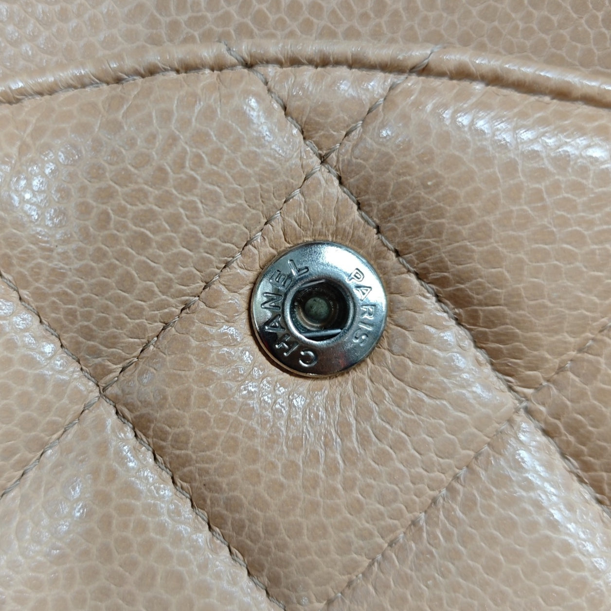 Chanel Jumbo Classic Double Flap Beige Caviar Silver
