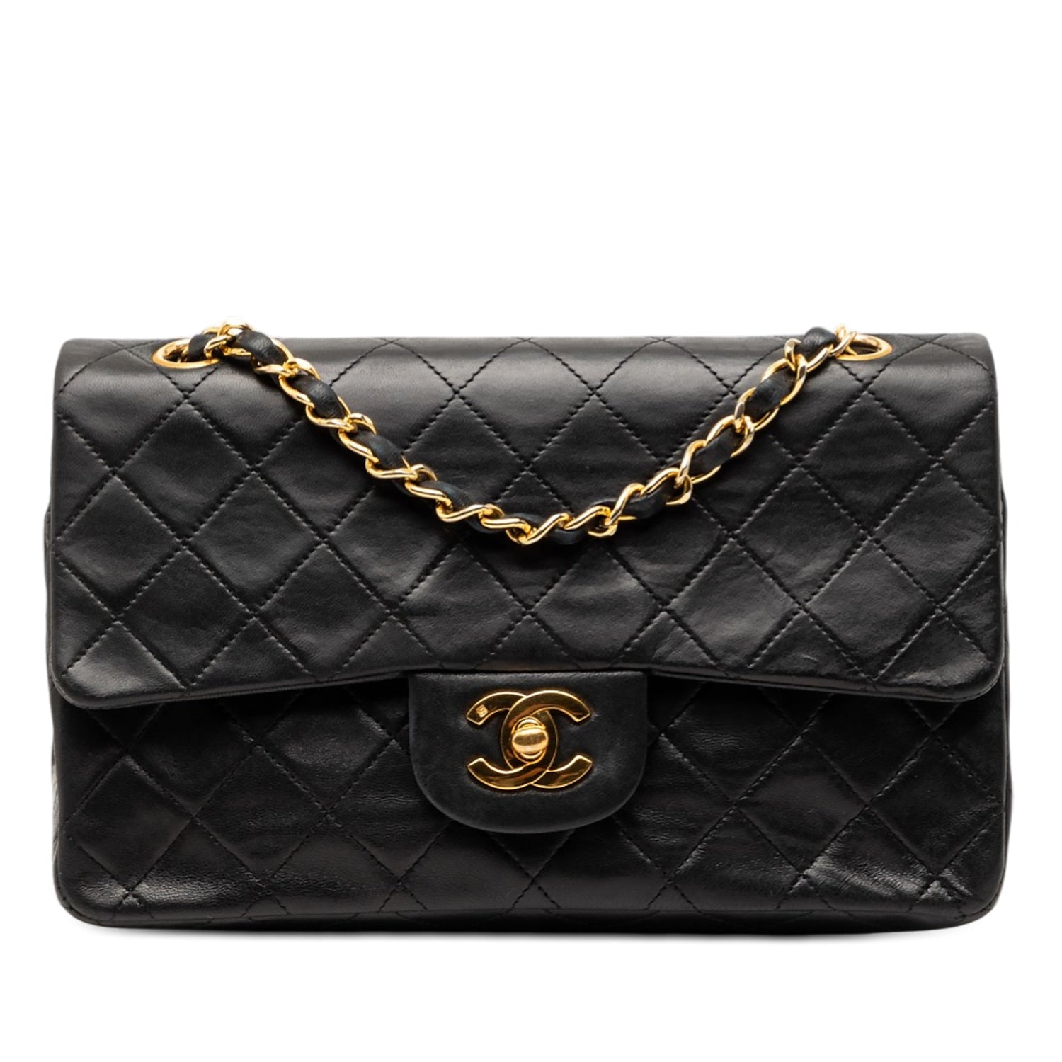 Chanel Small 11.12 Vintage Lambskin Double Flap Black