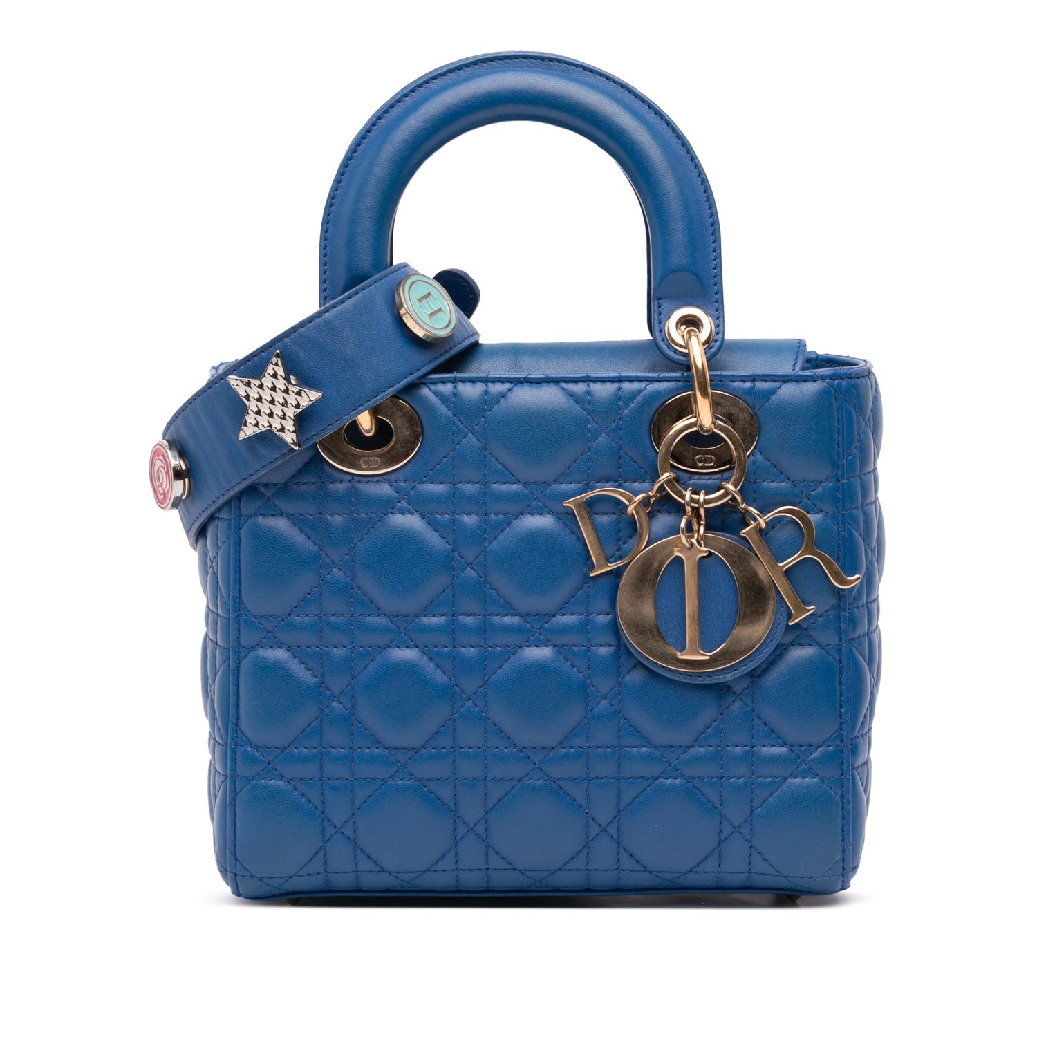 Small Lady Dior Electric Blue Lambskin
