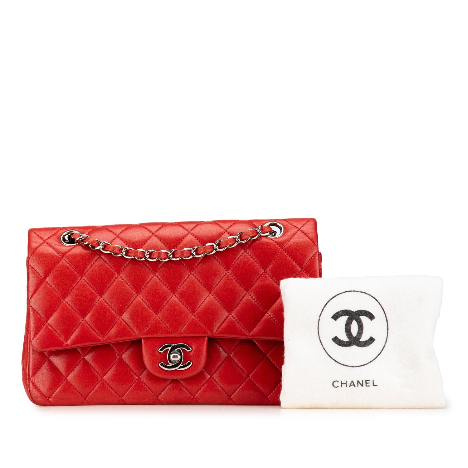Chanel Medium 11.12 Classic Lambskin Double Flap Red