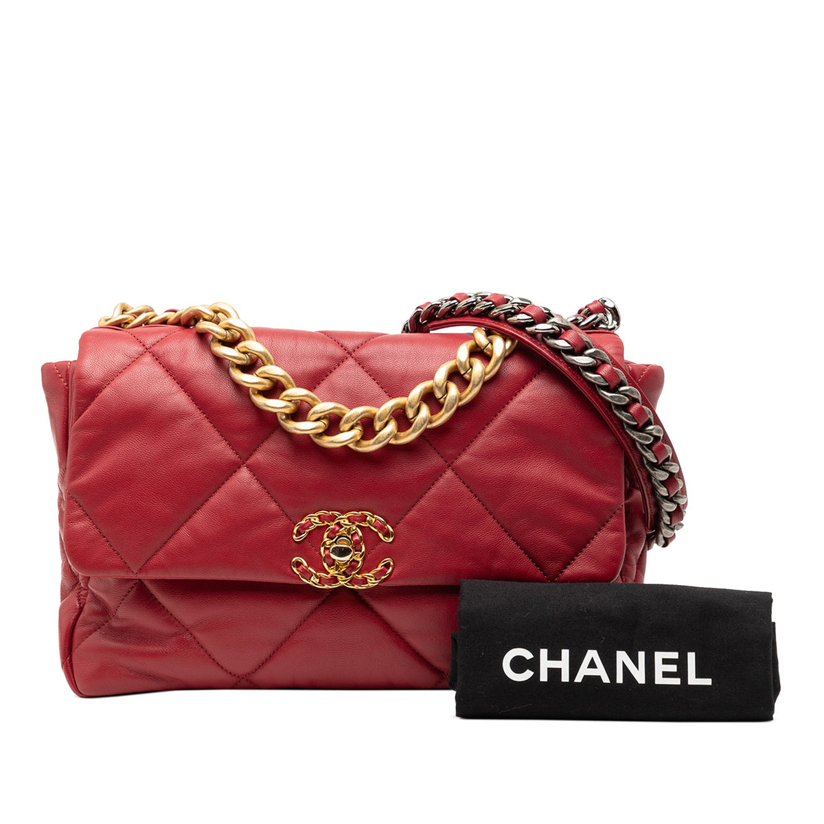 Chanel 19 Large Flap Red Lambskin