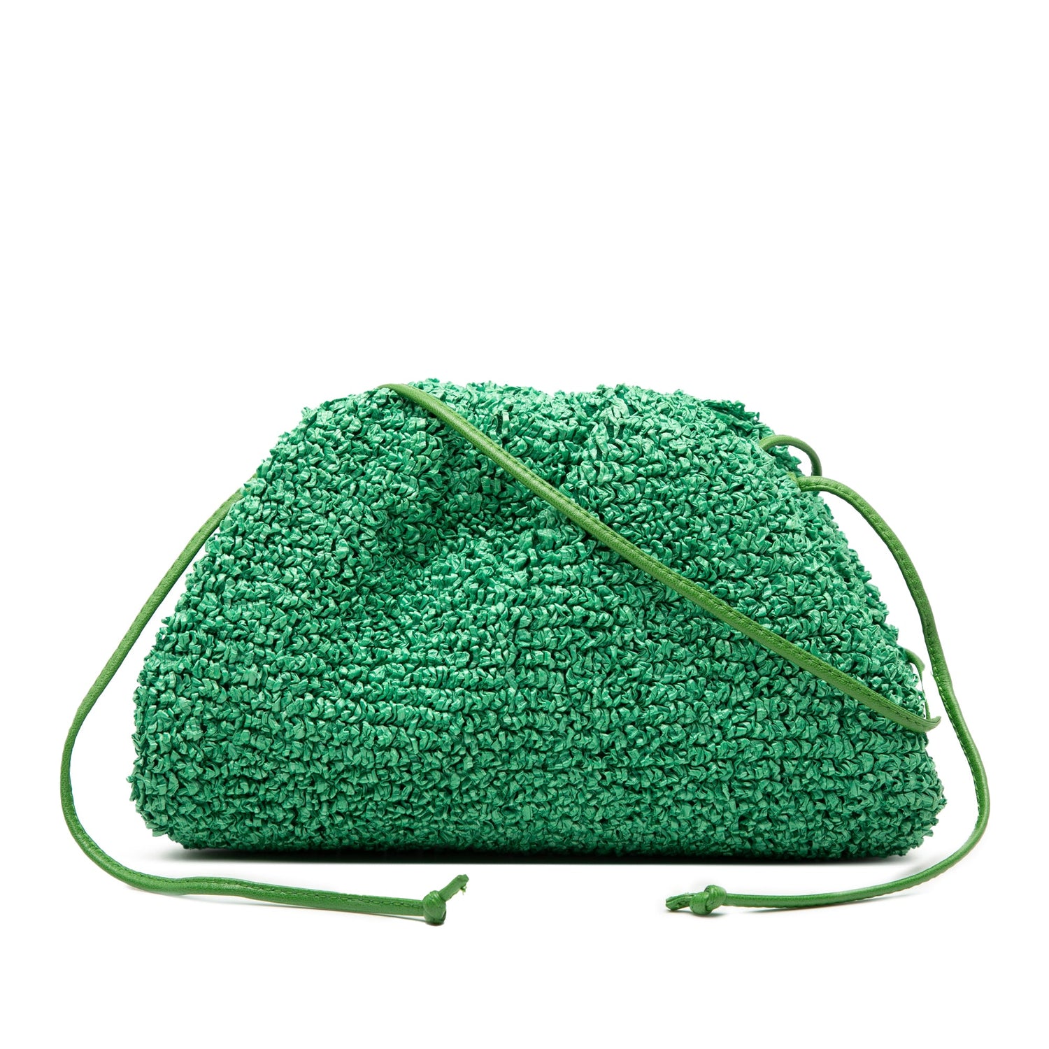 Mini Pouch Green Boucle Raffia Crossbody