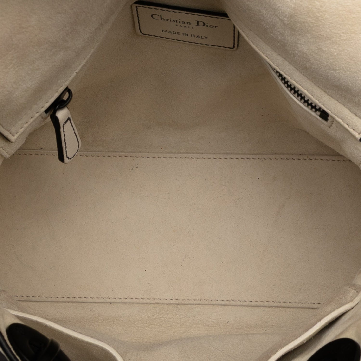 Medium Lady Dior Cannage Studded Lambskin White/Matte Black