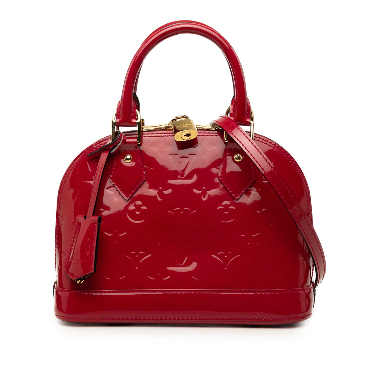 Alma BB Monogram Vernis Cherry Red