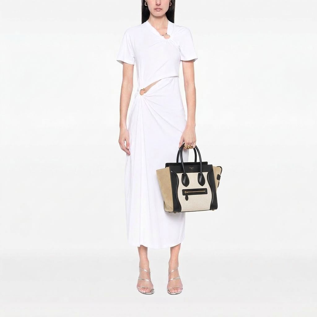 Micro Luggage Tote Tricolor Leather