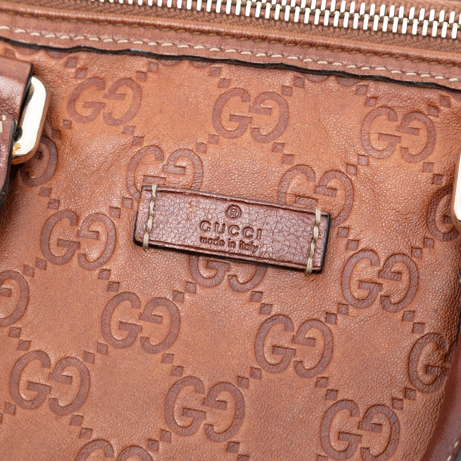 Gucci Small Boston Guccissima Joy Brown Leather