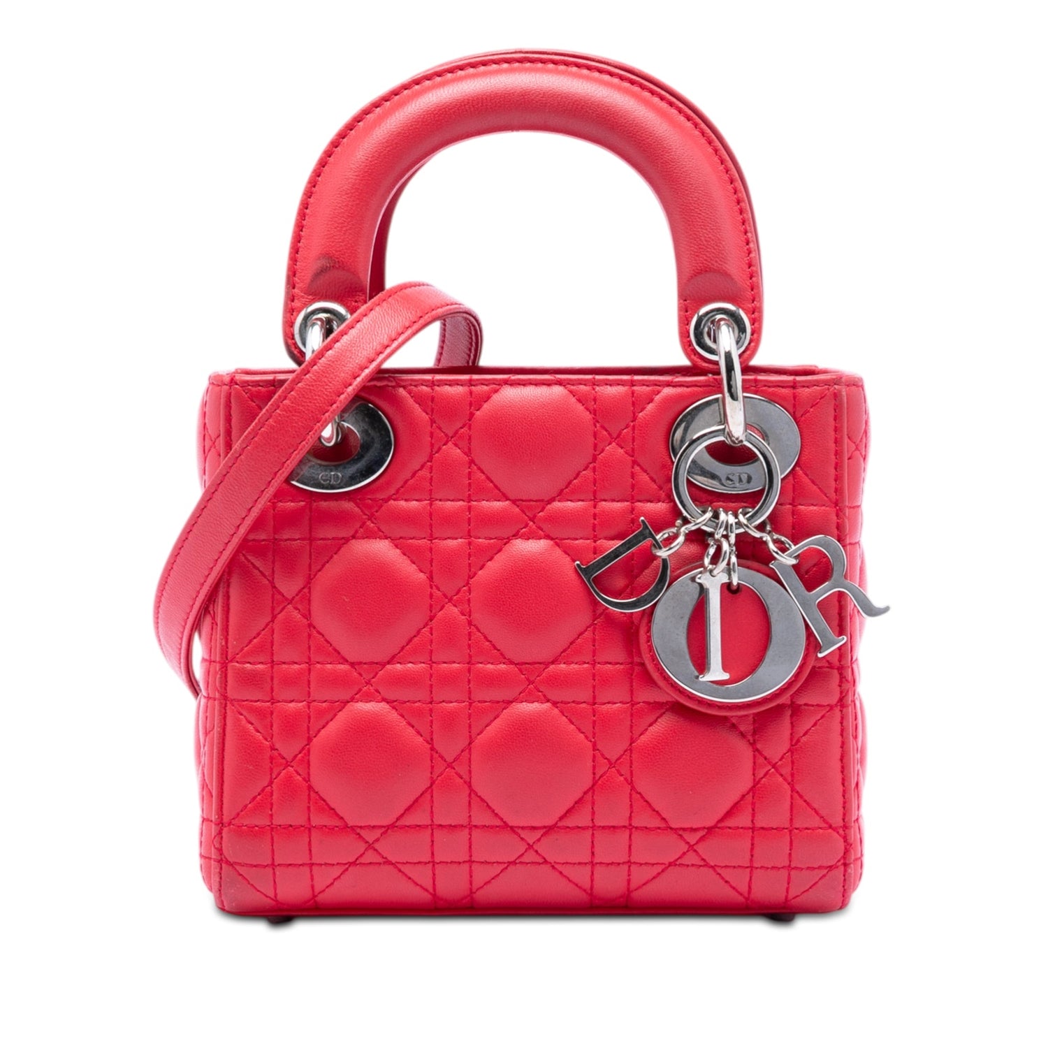 Mini Lady Dior Red Lambskin
