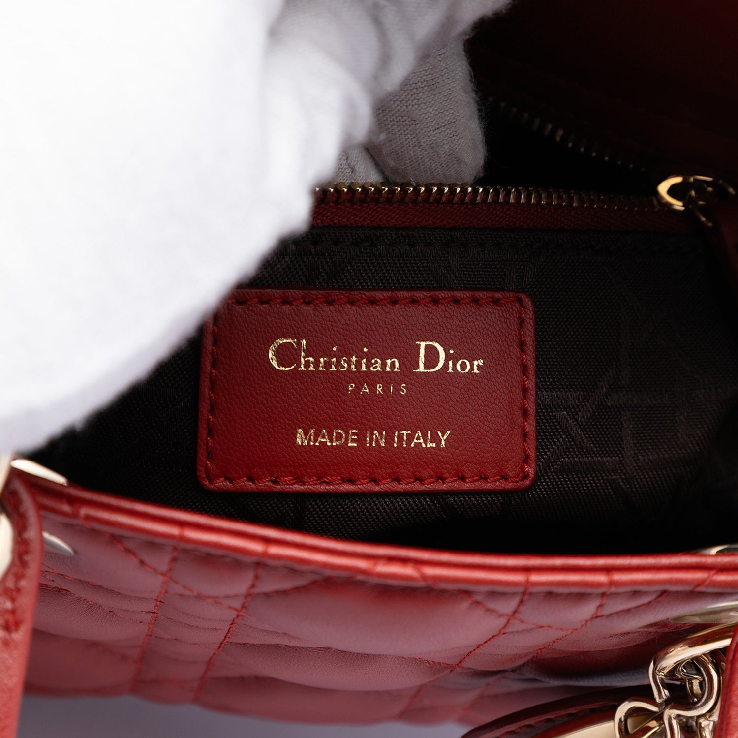 Small Lady Dior Red Lambskin