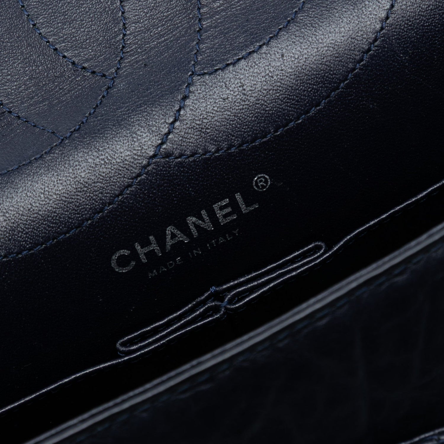 2.55 Reissue Aged Calfskin Quilted 227 Double Flap Midnight Blue Ruthenium
