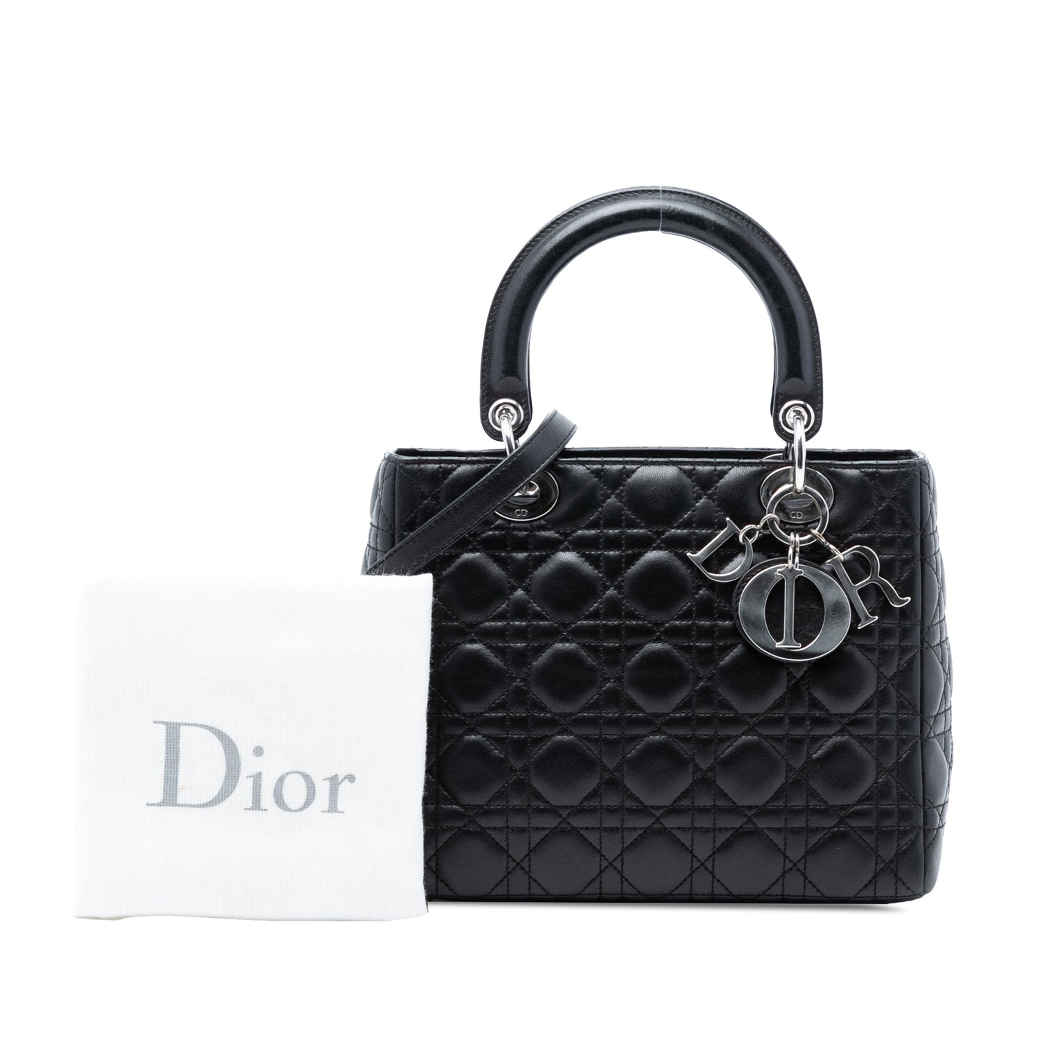 Medium Lady Dior Black Lambskin