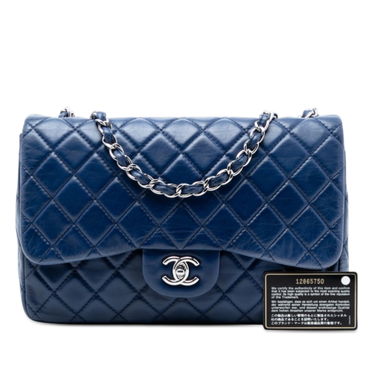 Chanel Jumbo Classic Single Flap Blue Lambskin