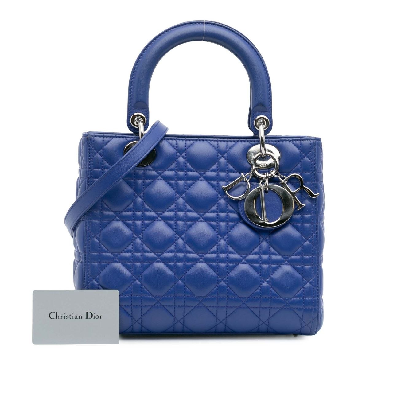Medium Lady Dior Electric Blue Lambskin