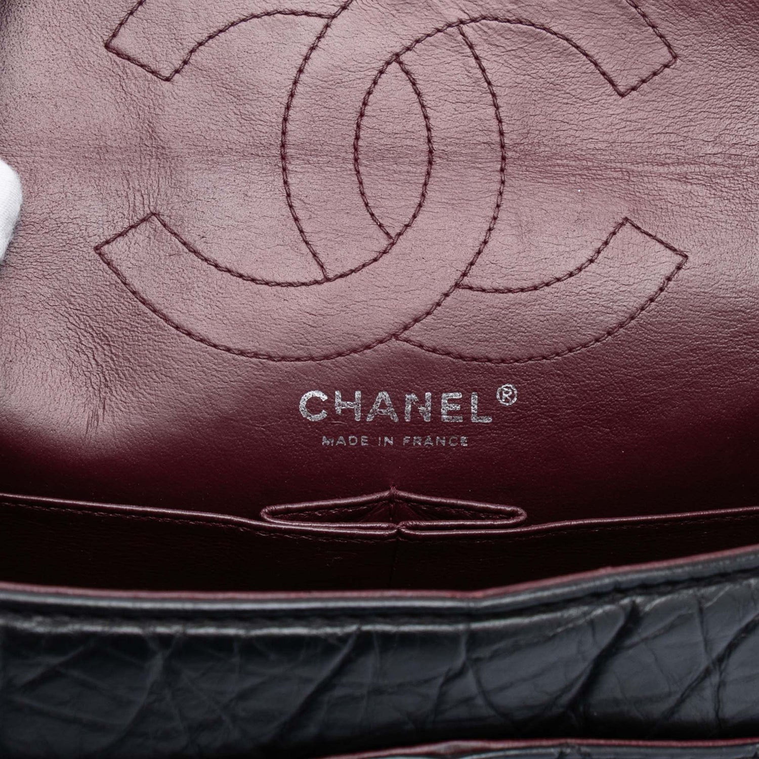 2.55 Reissue Aged Calfskin Quilted 226 Double Flap Black Ruthenium