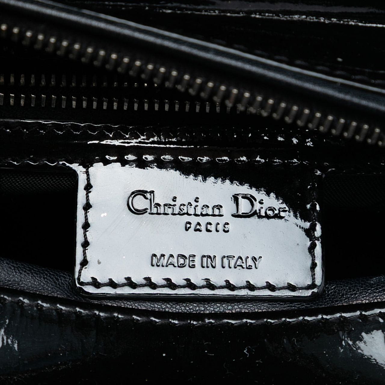 Medium Lady Dior Black Patent Leather