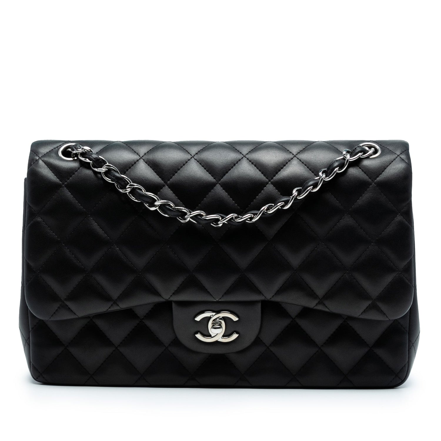 Chanel Jumbo 11.12 Classic Lambskin Double Flap Black