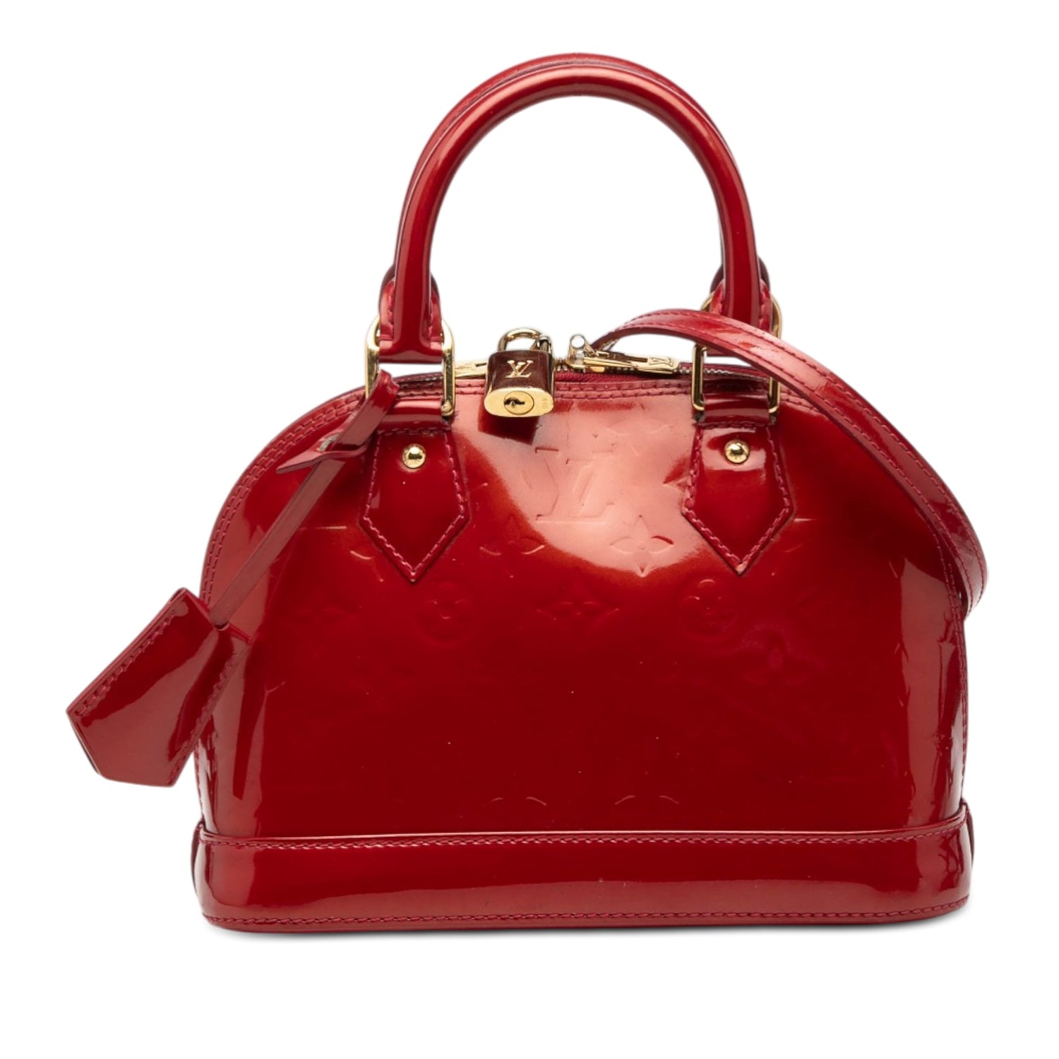 Alma BB Monogram Vernis Cherry Red
