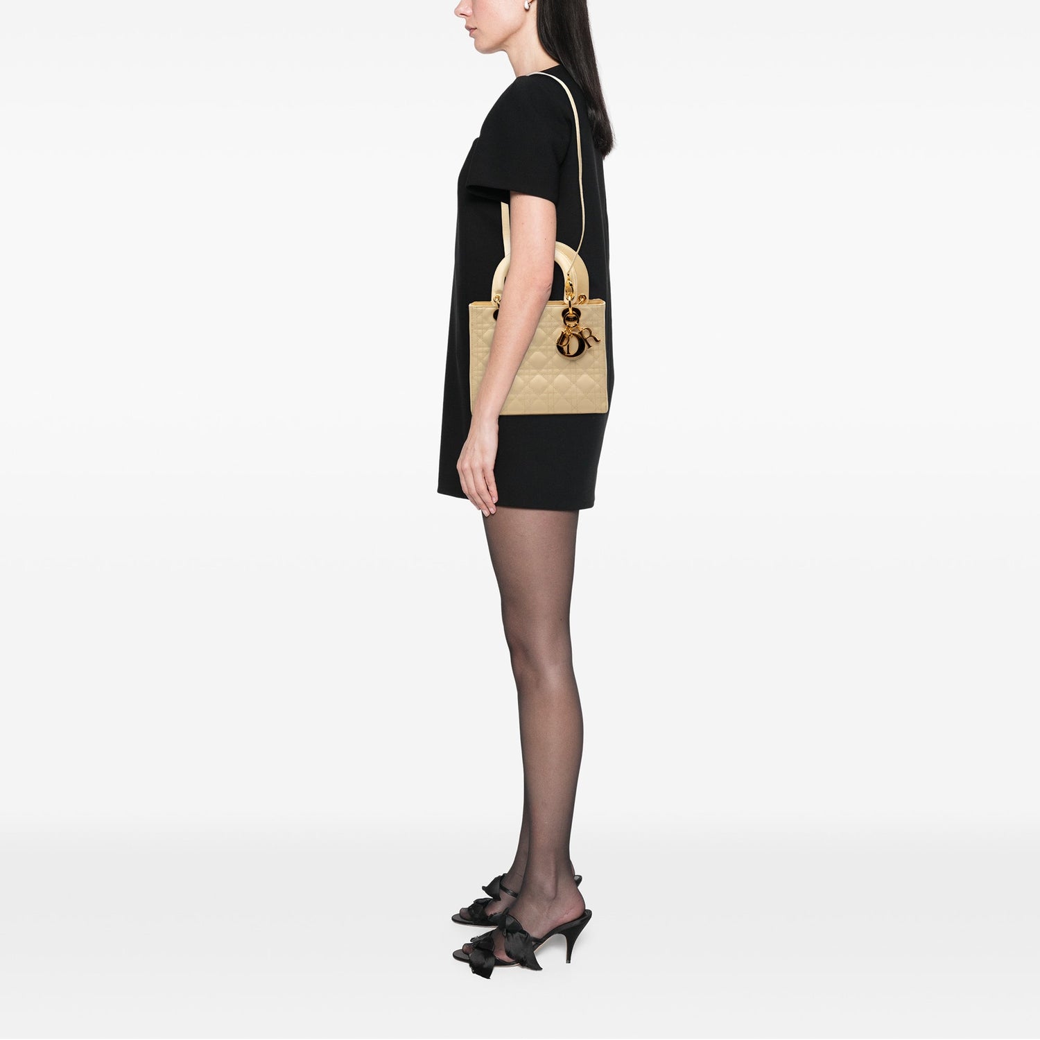 Medium Lady Dior Cream Patent Leather
