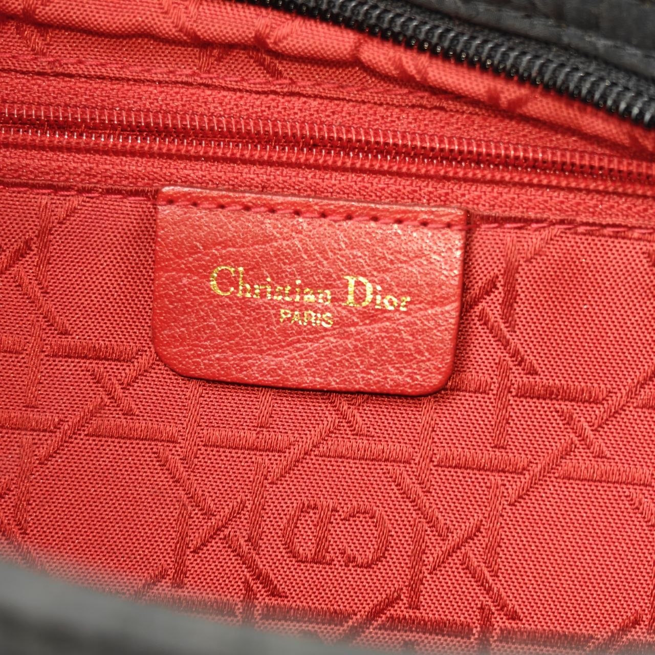 Medium Lady Dior Black Nylon