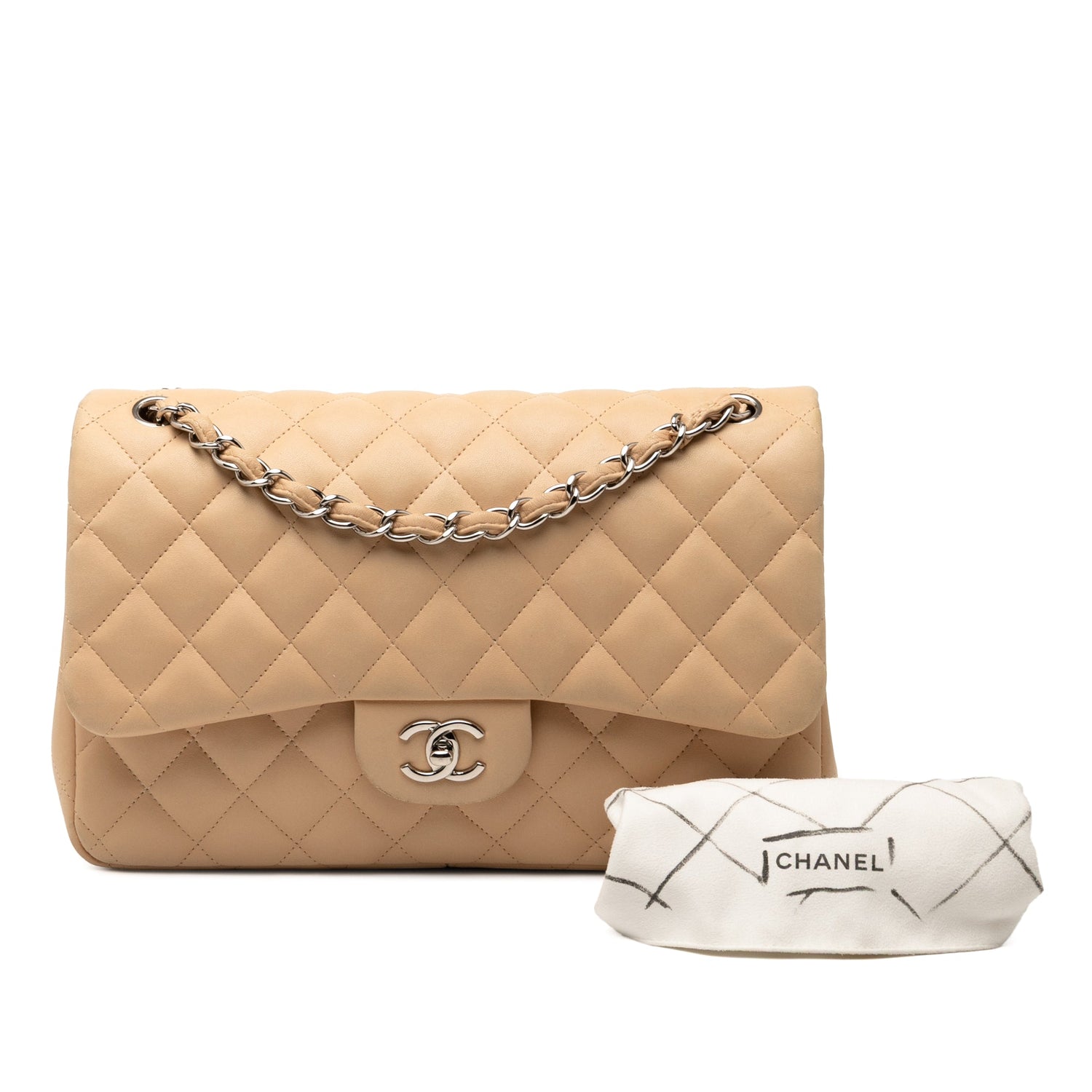 Chanel Jumbo Classic Double Flap Beige Lambskin