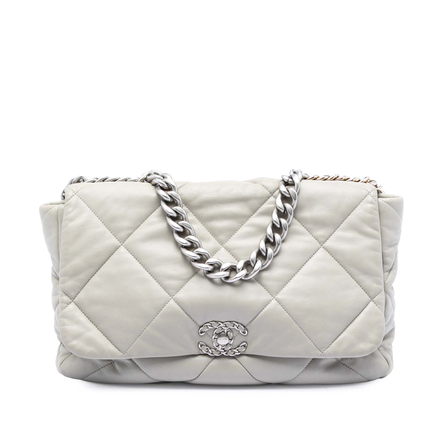 Chanel 19 Maxi Flap Ice Grey Lambskin