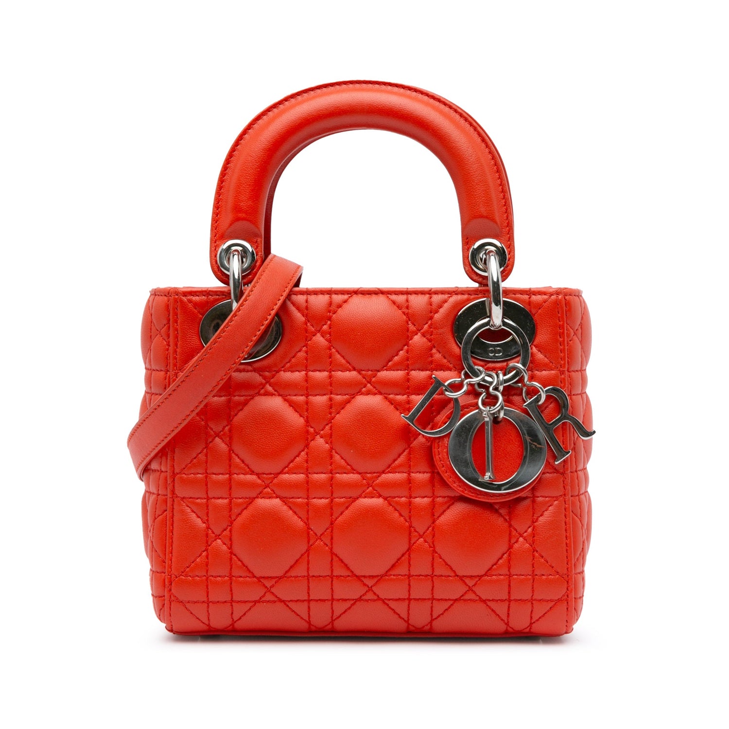 Mini Lady Dior Orange Lambskin