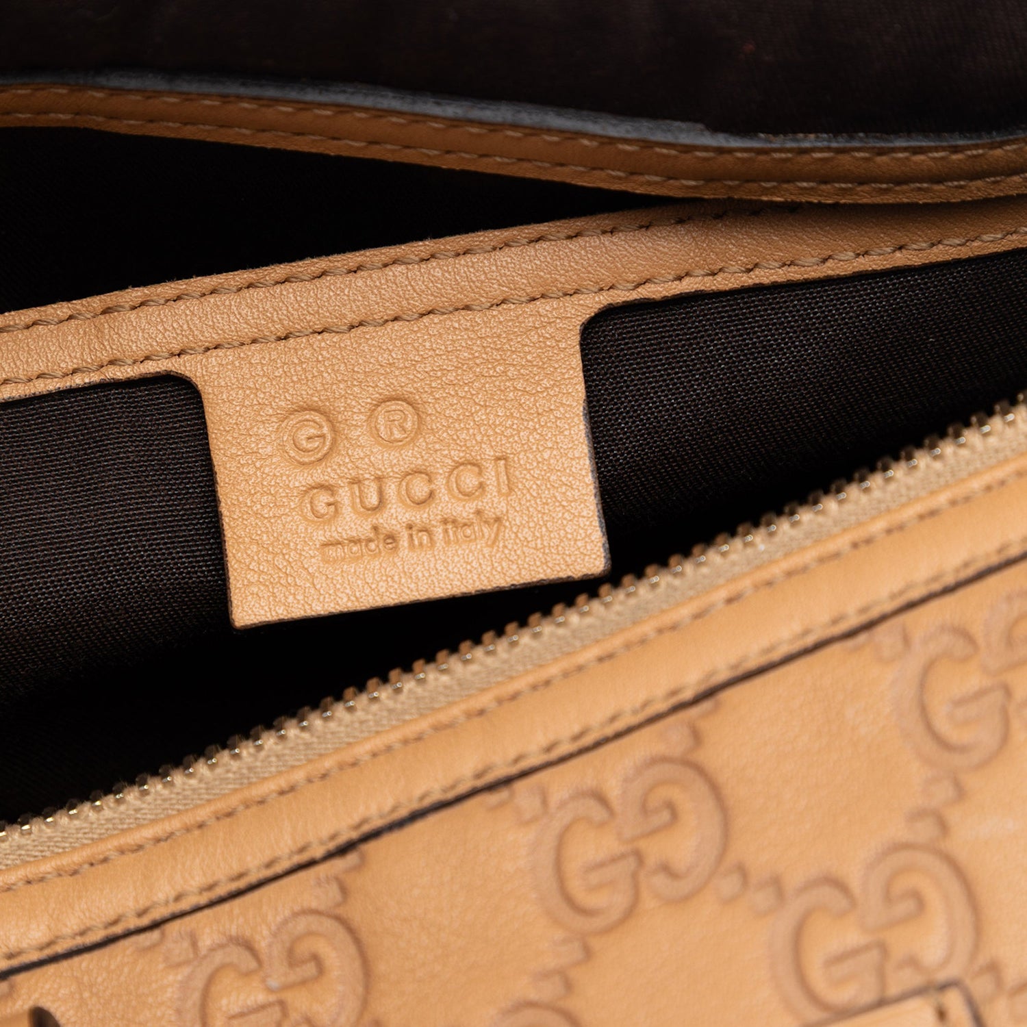 Gucci Medium Boston Guccissima Joy Caramel Leather