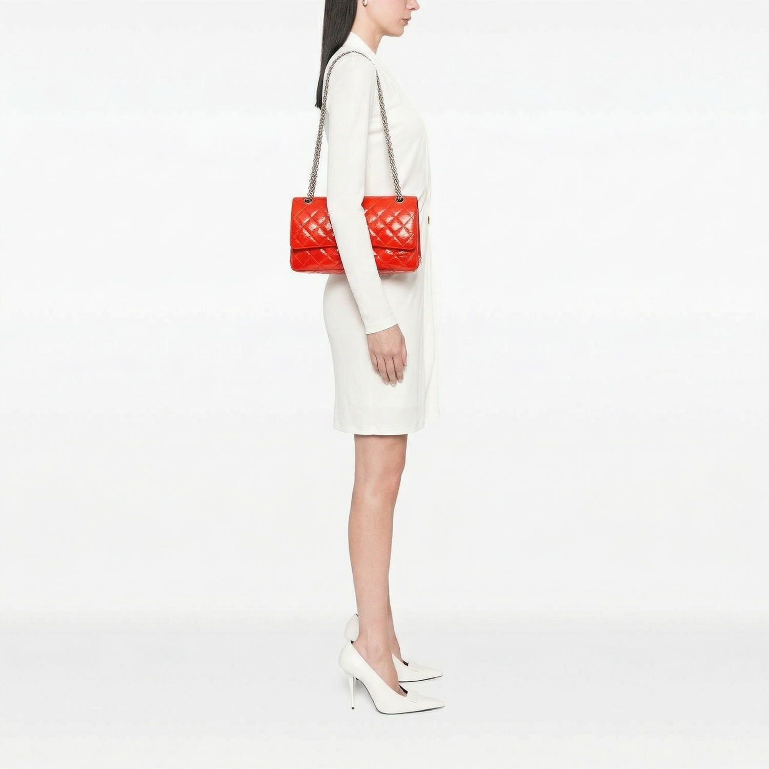 2.55 Double flap Quilted 225 Patent Leather Red