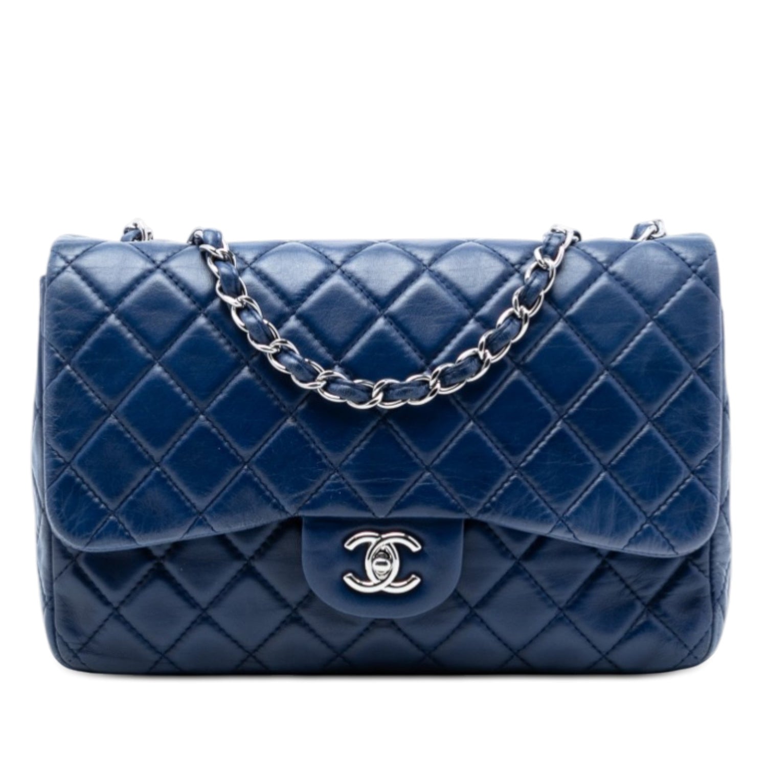 Chanel Jumbo Classic Single Flap Blue Lambskin