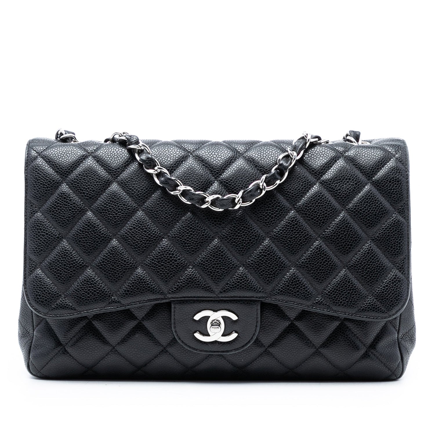 Chanel Jumbo Classic Single Flap Black Caviar Leather