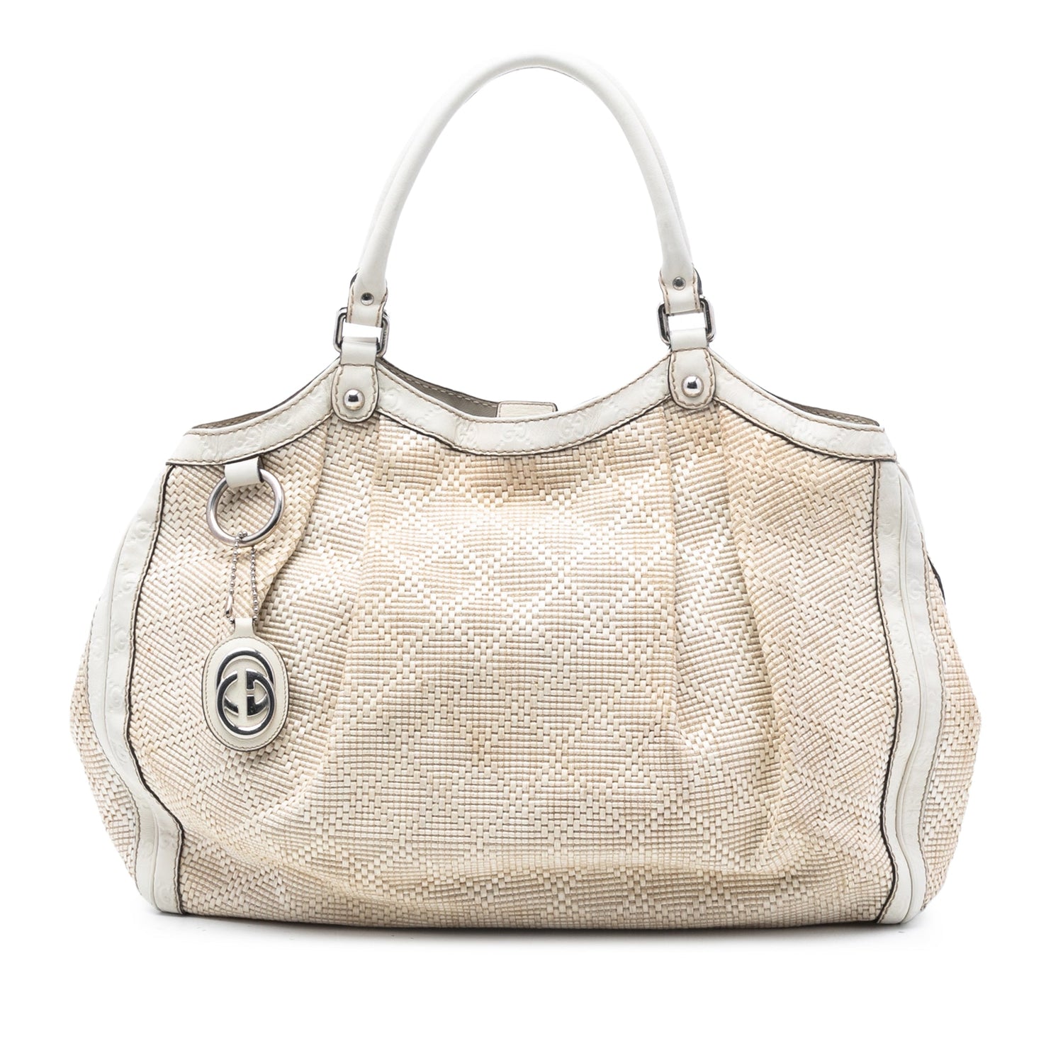 Gucci Sukey Large Tote Diamante Raffia