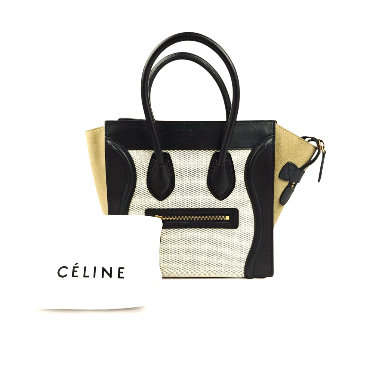 Micro Luggage Tote Tricolor Leather