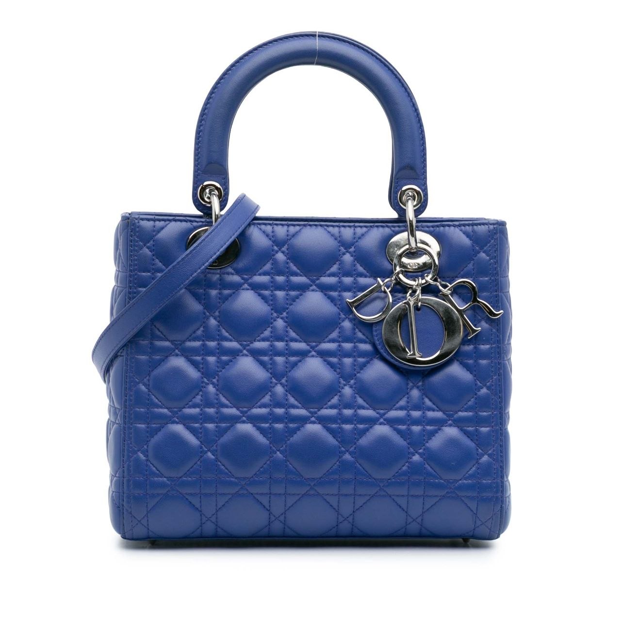 Medium Lady Dior Electric Blue Lambskin