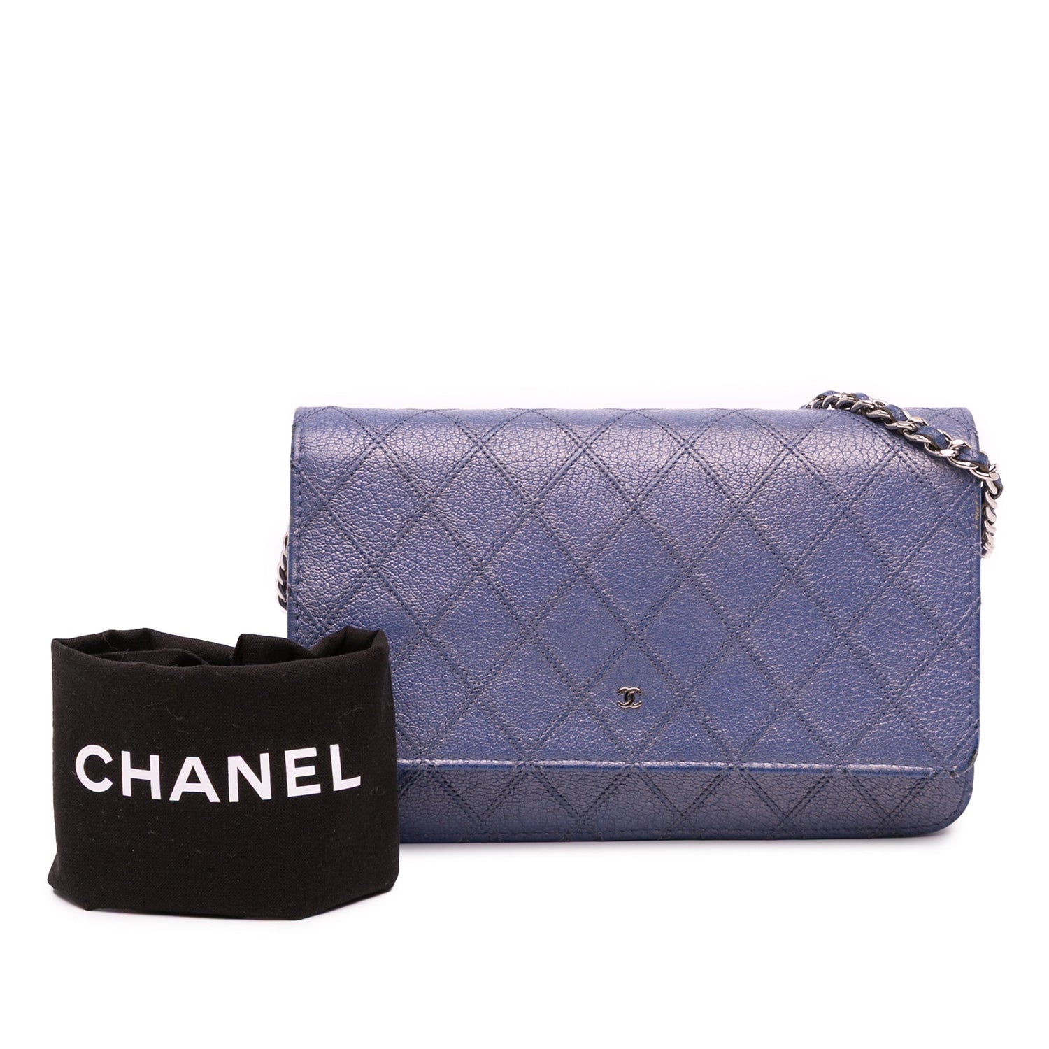 Wallet On Chain CC Quilted Lambskin Lilac