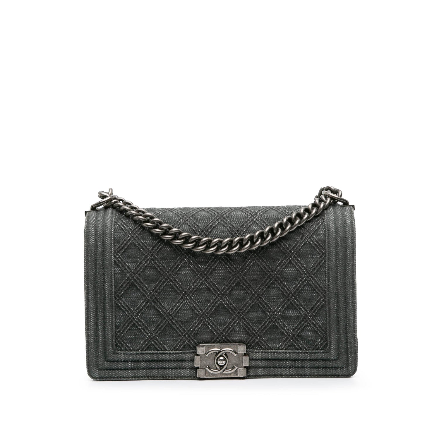Chanel Boy Medium Denim Dark Grey