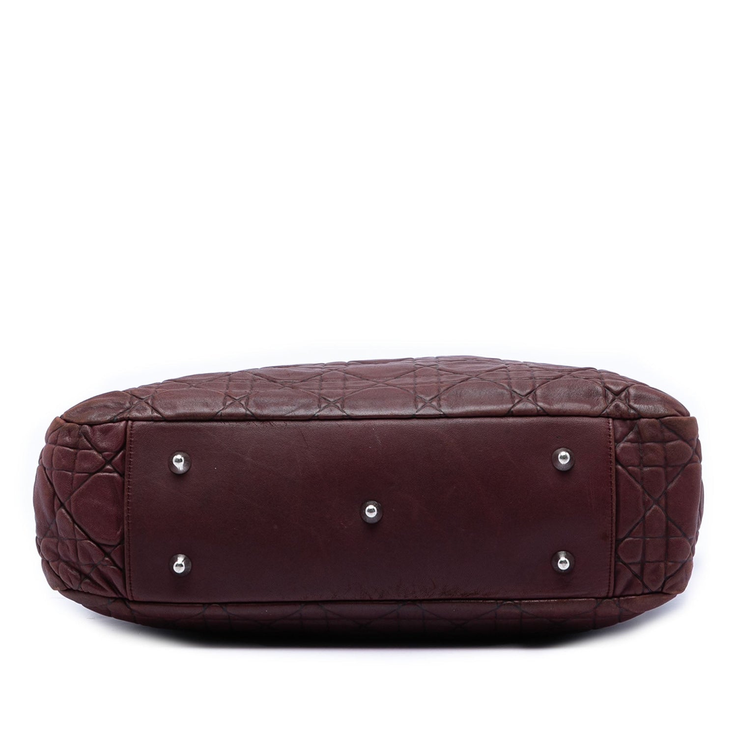 Lady Dior Soft Shopping Tote Burgundy Cannage Lambskin