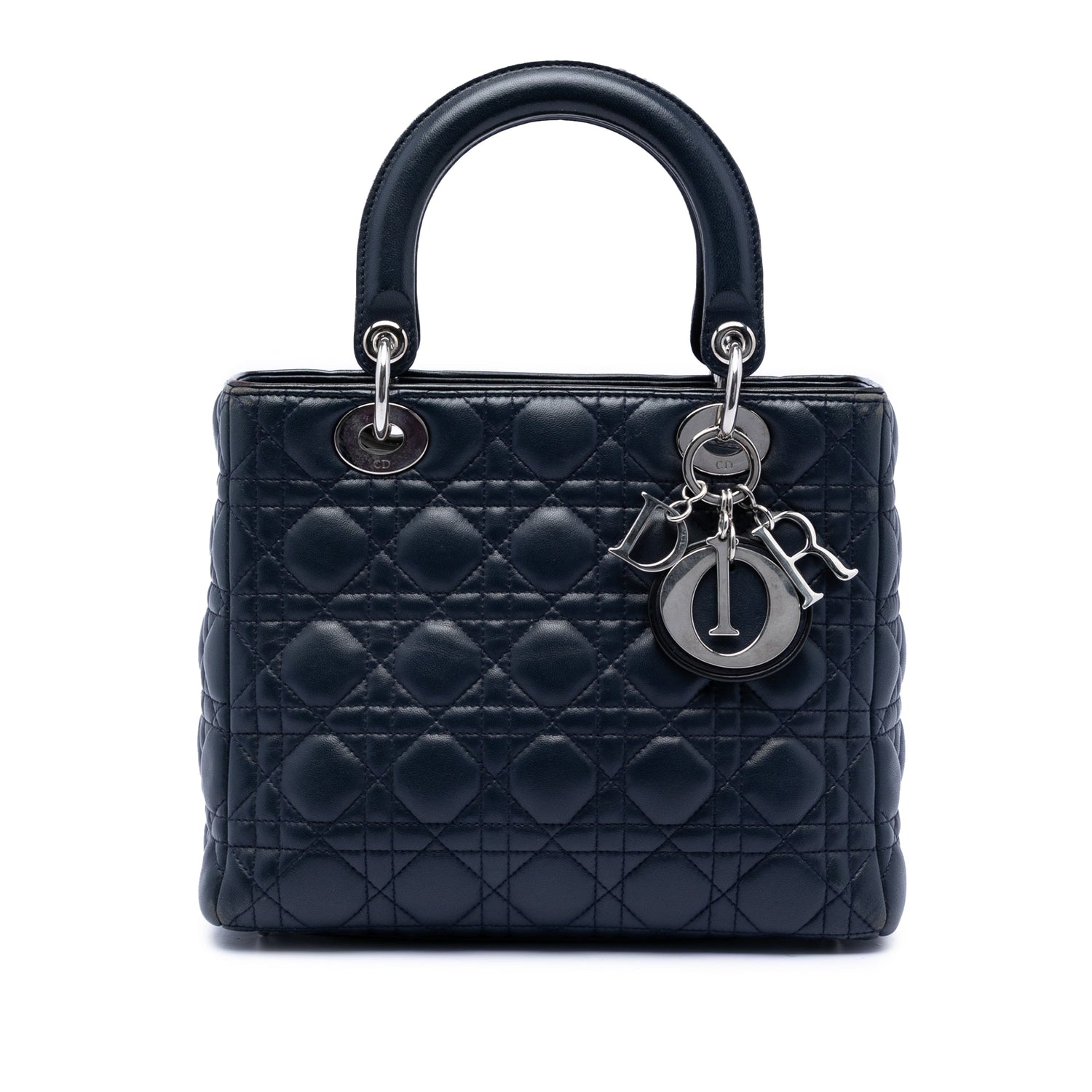Medium Lady Dior Dark Blue Lambskin