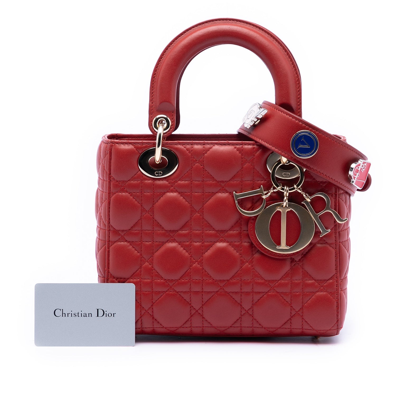 Small Lady Dior Red Lambskin