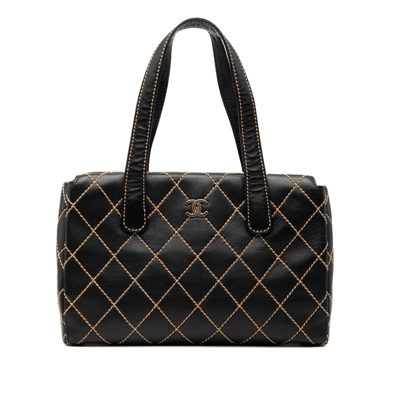Chanel Large Wild Stich Tote Black Calfskin