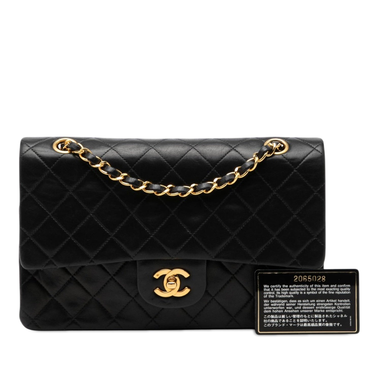 Chanel Medium 11.12 Classic Lambskin Double Flap Black Gold