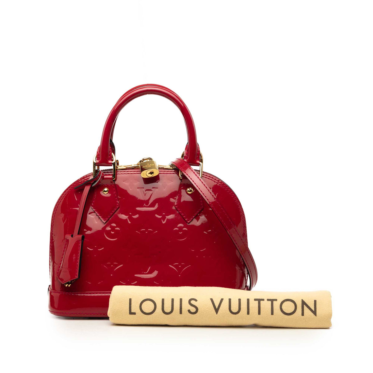 Alma BB Monogram Vernis Cherry Red