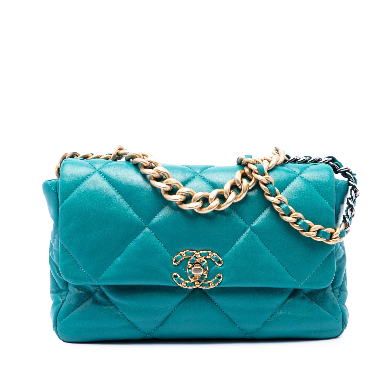Chanel 19 Large Flap Turquoise Lambskin