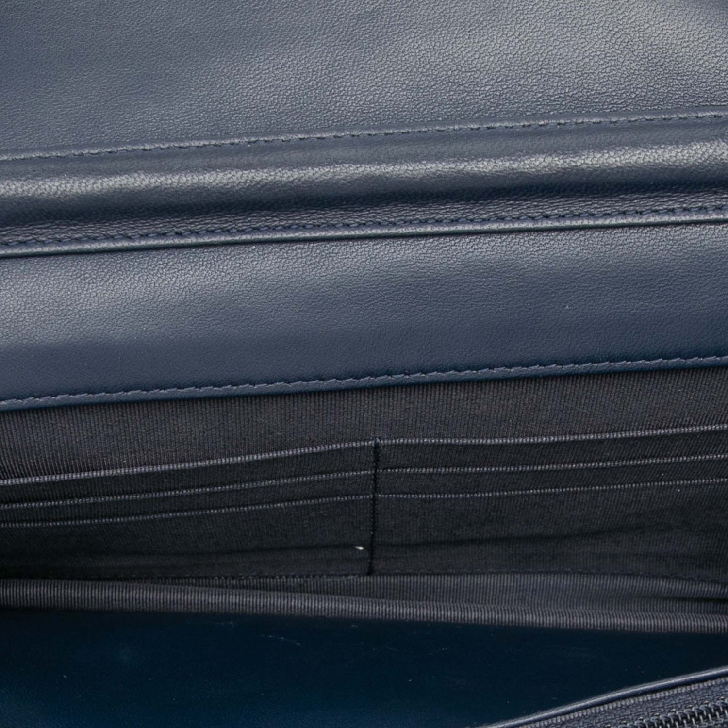 Wallet On Chain CC Quilted Lambskin Blue
